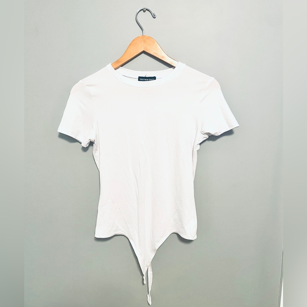 White Short Sleeve Bodysuit Tee